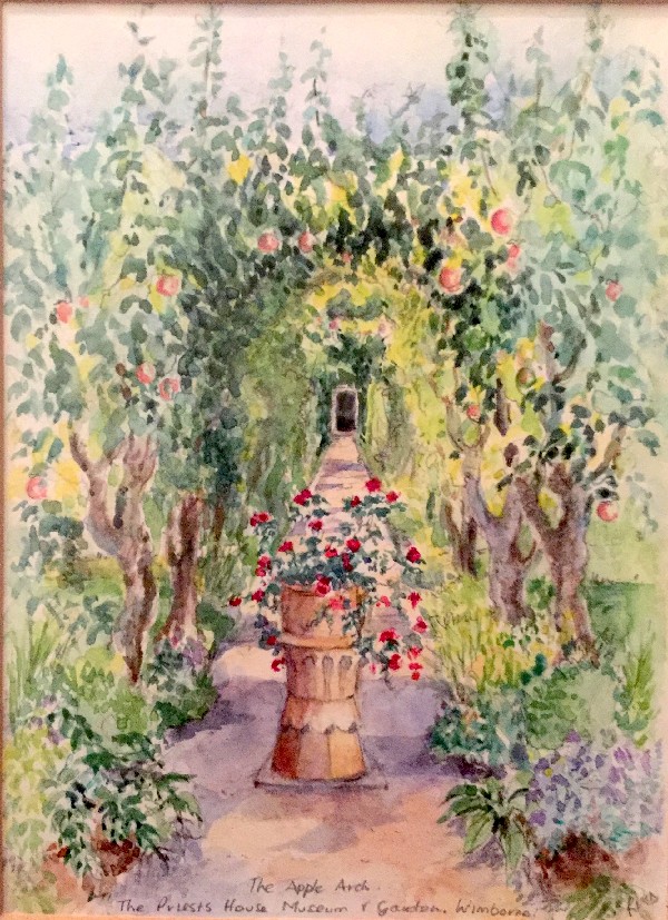 Painting of the Priest's House garden by Rosemary McDonald