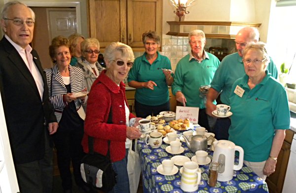members of the committee
serving coffees to some of those attending